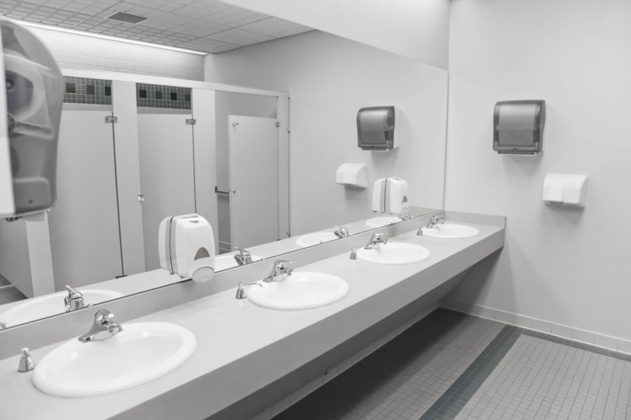 Restroom Cleaning by Global Commercial Building Services Inc.